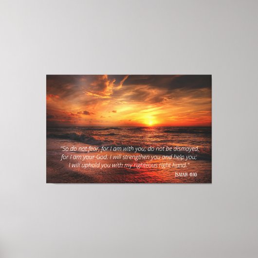 Zonnestrand maakt geen angst voor Isaiah 41:10 Canvas Afdruk (Voorkant)