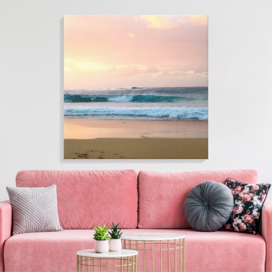 Zonnestrand met oceaan canvas afdruk (Insitu (Woonkamer))