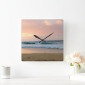 Zonnestrand met oceaan vierkante klok (Huis)