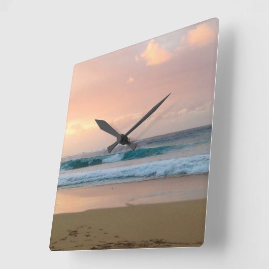 Zonnestrand met oceaan vierkante klok (Hoek)