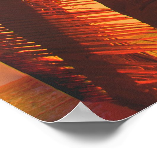 Zonnestrand met palmbomen en prachtige hemelboom poster (Hoek)