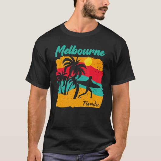 zonnestrand Surfing Melbourne Florida Som T-shirt (Voorkant)