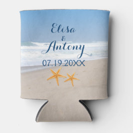 Zonnestrandbruiloft met garnalen blikjeskoeler