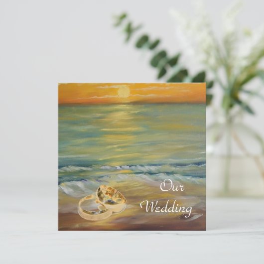 Zonnestrandbruiloften Kaart (Staand voorkant)