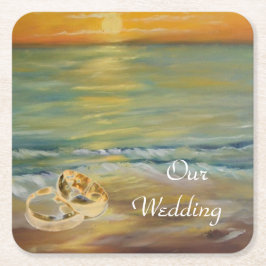 Zonnestrandwanden servetten kartonnen onderzetters