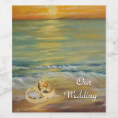 Zonnestrandwanden servetten wijn etiket (Enkel label)