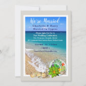 Zonnestranscène auto na bruiloft kaart (Voorkant)