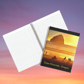 Zonnesurfers en fietsers Kaap Kiwanda Oregon Notitieboek