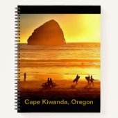 Zonnesurfers en fietsers Kaap Kiwanda Oregon Notitieboek (Voorkant)
