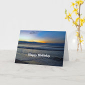 zonnesurnenstrande oceaanfoto Birthday Kaart (Gele Bloem)