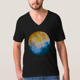 Zonnesurzaterdag Fine Jersey V-nek T-shirt