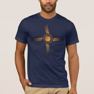 zonnesymbool in geel t-shirt