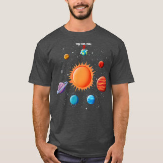 Zonnesysteemastronaut U bent hier ruimte-T-shirt T-shirt