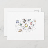 Zonnesysteemcentrales Kinder kennis buitenruimte Briefkaart (Voorkant / Achterkant)