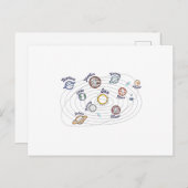 Zonnesysteemcentrales Kinder kennis buitenruimte Briefkaart (Voorkant / Achterkant)