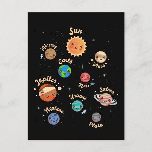 Zonnesysteemcentrales Kinder kennis buitenruimte Briefkaart (Voorkant)