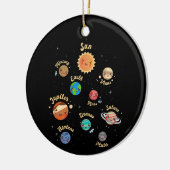 Zonnesysteemcentrales Kinder kennis buitenruimte Keramisch Ornament (Links)