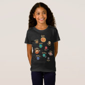 Zonnesysteemcentrales Kinder kennis buitenruimte T-shirt (Voorkant volledig)