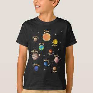 Zonnesysteemcentrales Kinder kennis buitenruimte T T-shirt