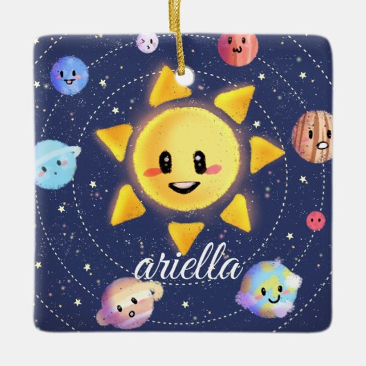 Zonnesysteemgalaxtoestellen Keramisch Ornament (Voorkant)