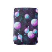 Zonnesysteemgloed | Kosmic Blue Paars roze planet Badmat (Voorkant Verticaal)