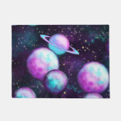 Zonnesysteemgloed | Kosmic Blue Paars roze planet Deurmat (Voorkant)