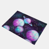 Zonnesysteemgloed | Kosmic Blue Paars roze planet Deurmat (Schuin)