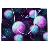 Zonnesysteemgloed | Kosmic Blue Paars roze planet Groot Cadeauzakje (Achterkant)