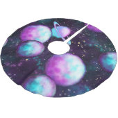 Zonnesysteemgloed | Kosmic Blue Paars roze planet Kerstboom Rok (Gekanteld)