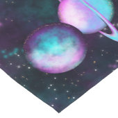 Zonnesysteemgloed | Kosmic Blue Paars roze planet Korte Tafelloper (Hoek)