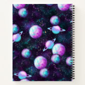 Zonnesysteemgloed | Kosmic Blue Paars roze planet Notitieboek (Achterkant)