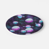 Zonnesysteemgloed | Kosmic Blue Paars roze planet Papieren Bordje (Gekanteld)