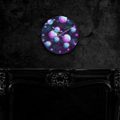 Zonnesysteemgloed | Kosmic Blue Paars roze planet Ronde Klok