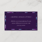 Zonnesysteemgloed | Kosmic Blue Paars roze planet Visitekaartje (Achterkant)