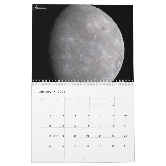Zonnesysteemkalender Kalender (Jan 2026)