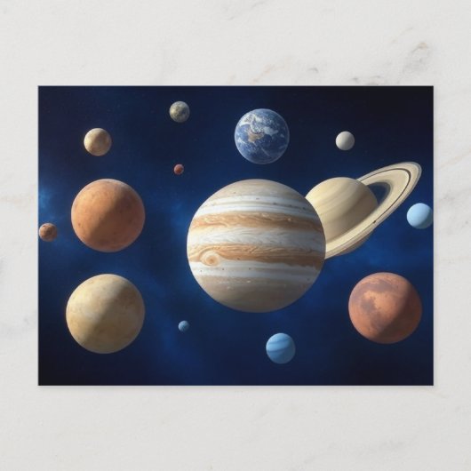 Zonnesysteemmontage Briefkaart (Voorkant)