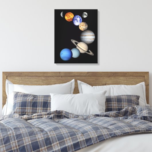 Zonnesysteemmontage Canvas Afdruk (Insitu (Slaapkamer))