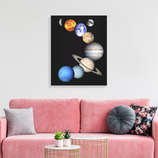 Zonnesysteemmontage Canvas Afdruk (Insitu (Woonkamer))