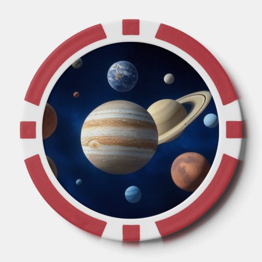 Zonnesysteemmontage Poker Chips (Voorkant)