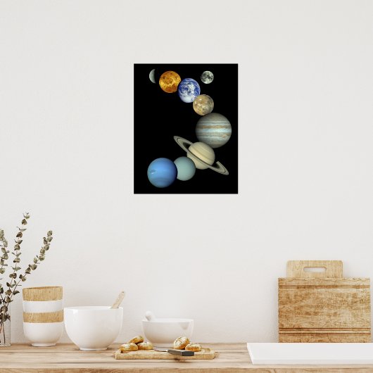 Zonnesysteemmontage Poster (Keuken)