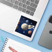 Zonnesysteemmontage Sticker (Laptop met iPhone)