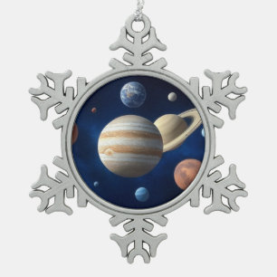 Zonnesysteemmontage Tin Sneeuwvlok Ornament