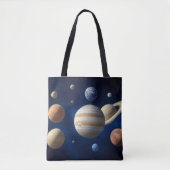 Zonnesysteemmontage Tote Bag (Voorkant)