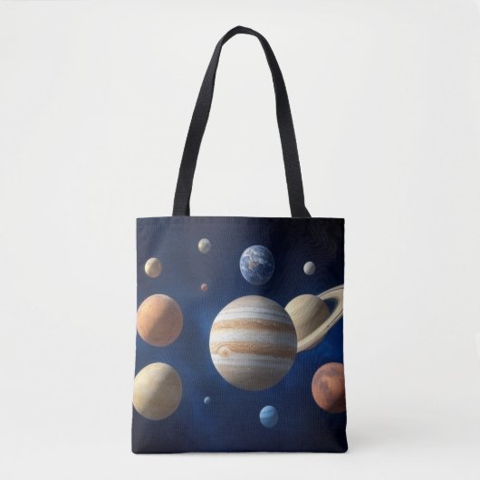 Zonnesysteemmontage Tote Bag (Voorkant)
