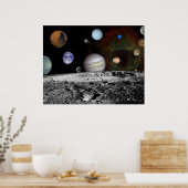 Zonnesysteemmontage van Voyager-Afbeeldingen 54x42 Poster (Keuken)
