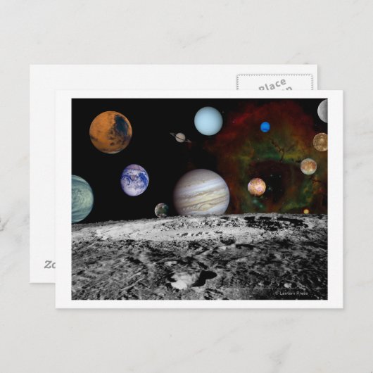 Zonnesysteemmontage van Voyager-Afbeeldingen Briefkaart (Voorkant / Achterkant)