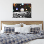 Zonnesysteemmontage van Voyager-Afbeeldingen Canvas Afdruk (Insitu (Slaapkamer))