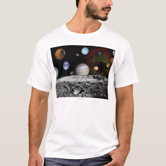 Zonnesysteemmontage van Voyager-Afbeeldingen T-shirt (Voorkant)