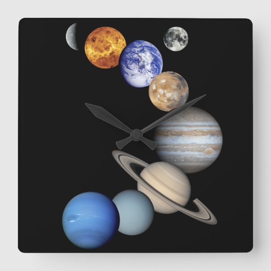 Zonnesysteemmontage Vierkante Klok (Voorkant)