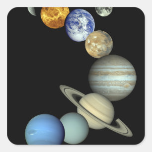 Zonnesysteemmontage Vierkante Sticker
